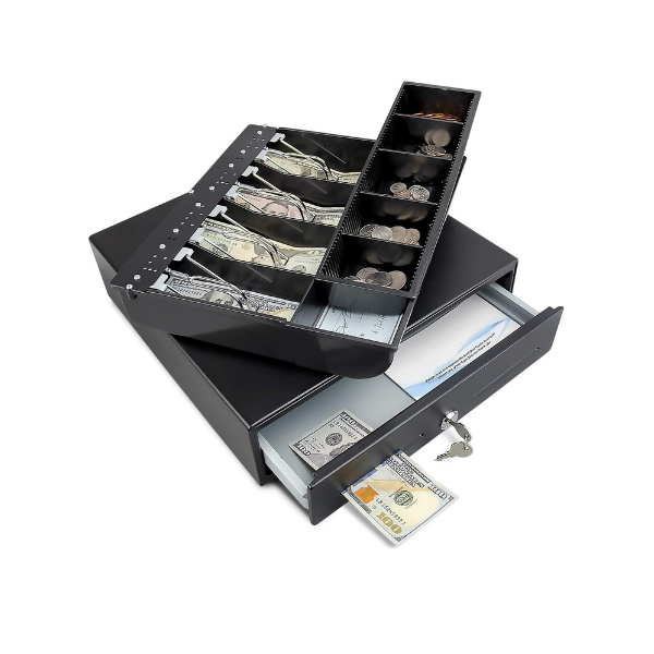 13'' I-Mini Metal Cash Drwer ye-POS ene-4 Bill 5 Coin Removable Cash Tray CD-335B