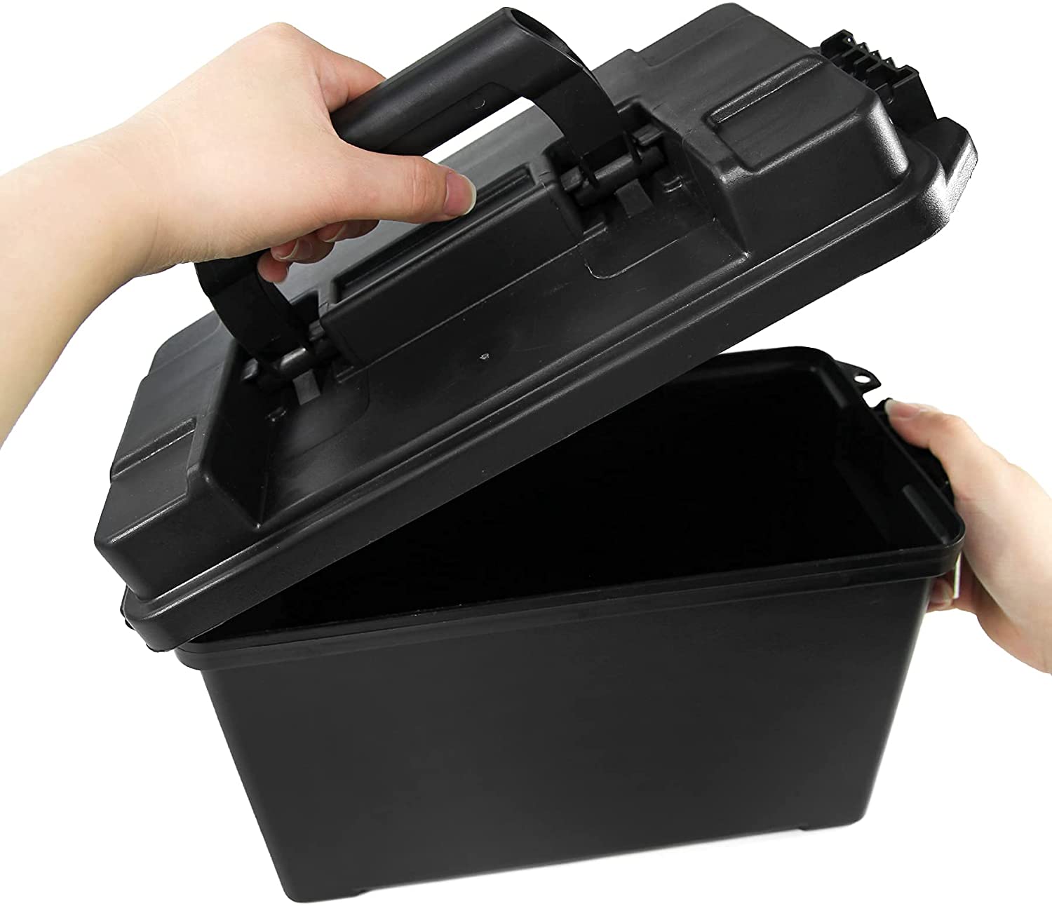 Tactical Plastic Ammo Can, Dry Utility Tool Box, Lockable Water Resistant Field Box Holder Used in Car, Home, Outdoor