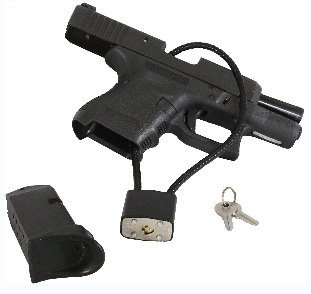 Trigger Lock 15'' Cable Gun Lock With Key Lock Fits Pistols Hand Shotgun Rifles