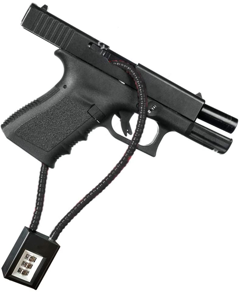 Trigger Lock 15'' Cable Gun Lock With Combination Lock Fits Pistols Hand Shotgun Rifles